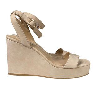 Gianni Bini Nude Beige Platform Wedge Heels